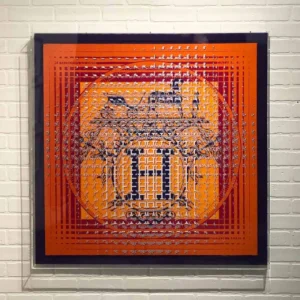 A picture of an orange and red painting.