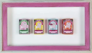 A picture of four different flavored cigarettes.