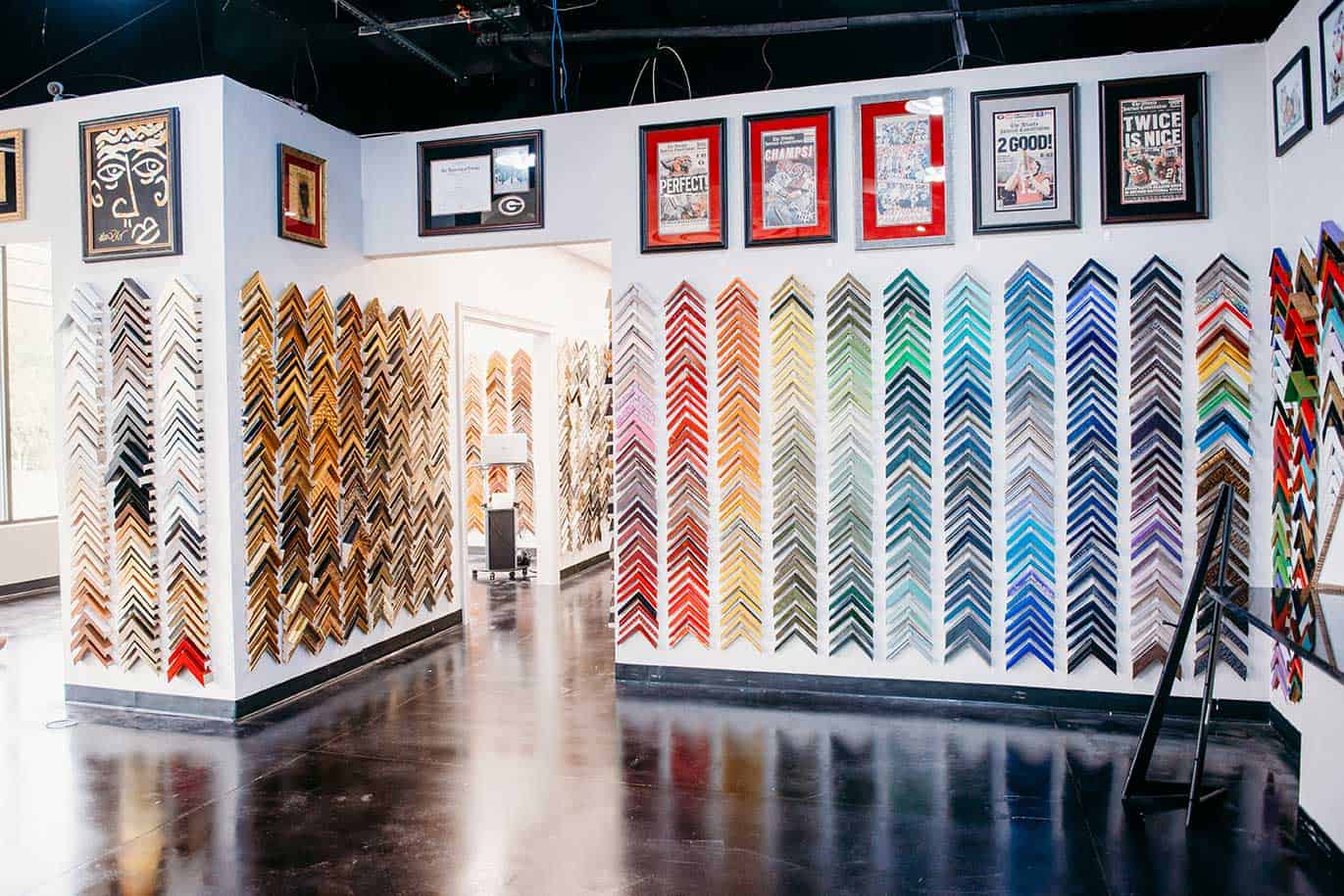 DSC_2109 A room filled with lots of different colored frames.