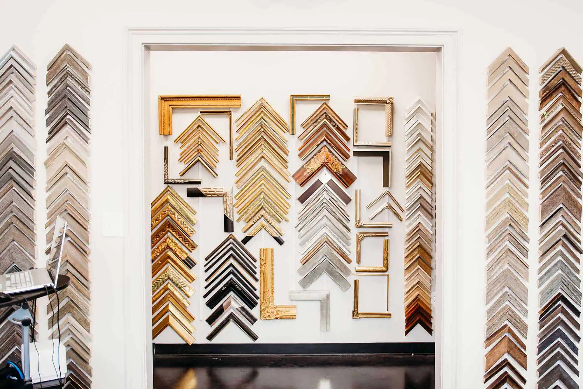DSC_2209 A wall of different types of picture frames.