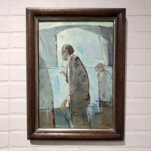 A painting of a man in suit and tie.
